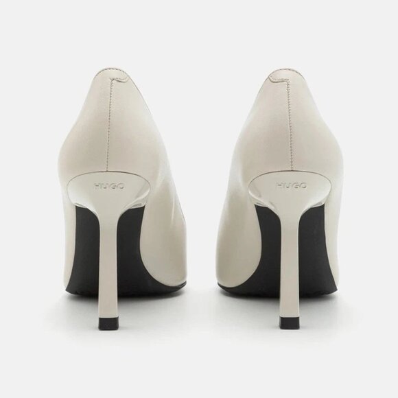 HUGO Katniss Pump 90 Women's White Leather Stiletto Heels US 7 (EU 37) MSRP $232 - Picture 3 of 9